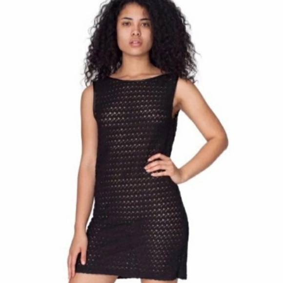 american apparel lace back dress American Apparel blue lace back dress
